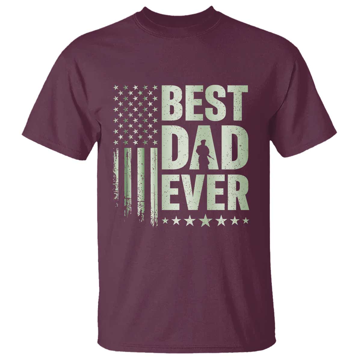Best Dad Ever T Shirt Military Camo American Flag Father's Day