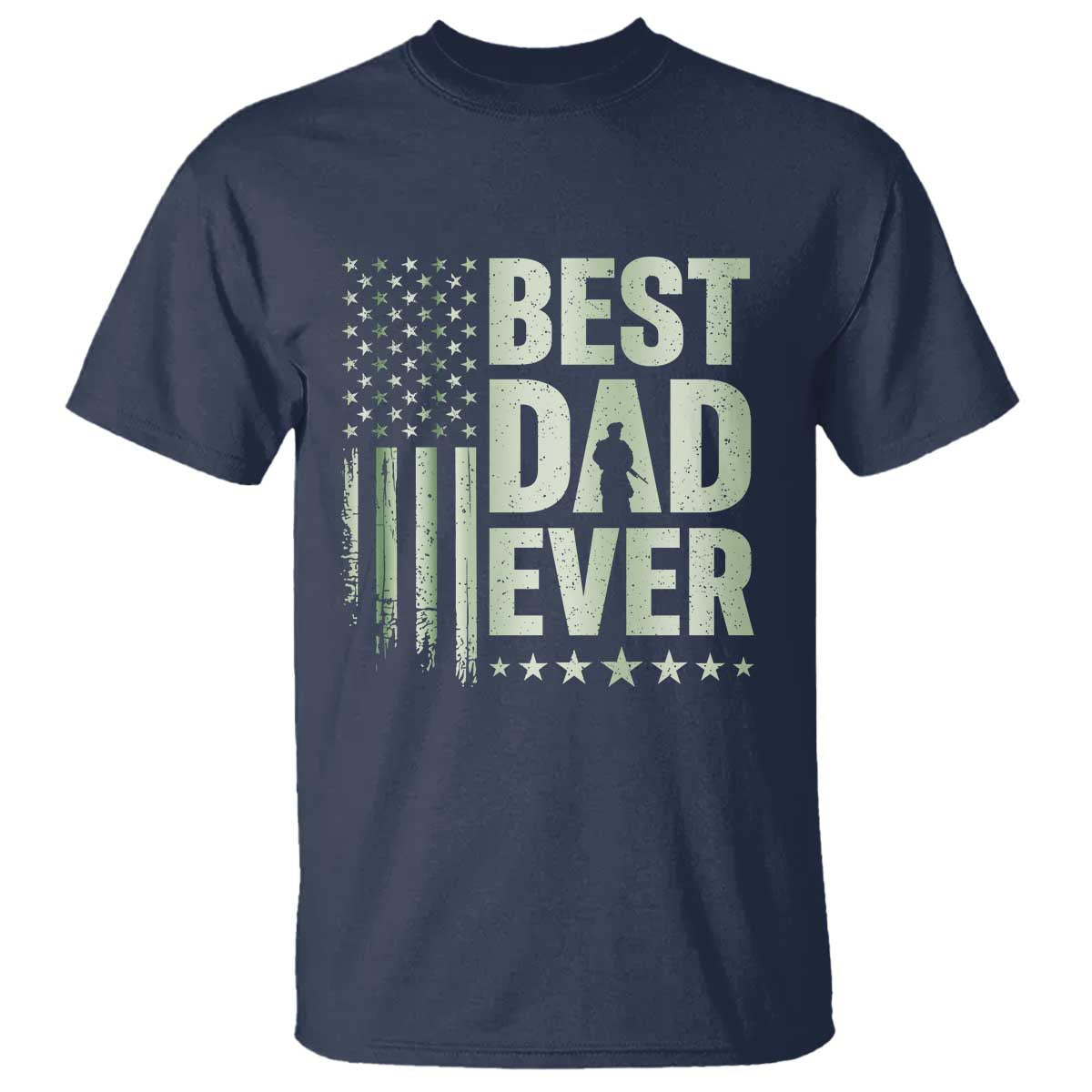 Best Dad Ever T Shirt Military Camo American Flag Father's Day