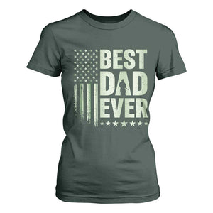 Best Dad Ever T Shirt For Women Military Camo American Flag Father's Day