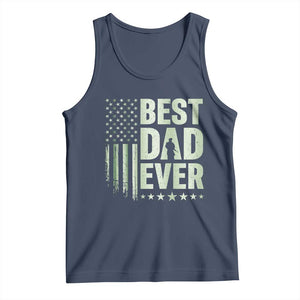 Best Dad Ever Tank Top Military Camo American Flag Father's Day TS14 Navy Print Your Wear