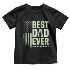 Best Dad Ever Toddler T Shirt Military Camo American Flag Father's Day