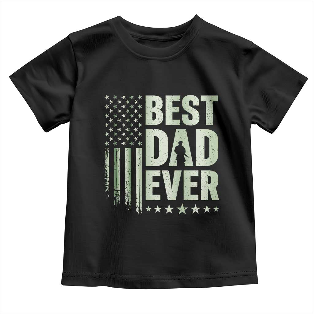 Best Dad Ever Toddler T Shirt Military Camo American Flag Father's Day TS14 Black Print Your Wear