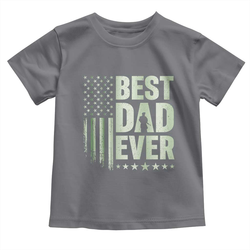 Best Dad Ever Toddler T Shirt Military Camo American Flag Father's Day