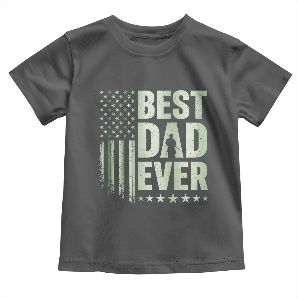 Best Dad Ever Toddler T Shirt Military Camo American Flag Father's Day