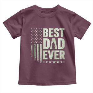 Best Dad Ever Toddler T Shirt Military Camo American Flag Father's Day