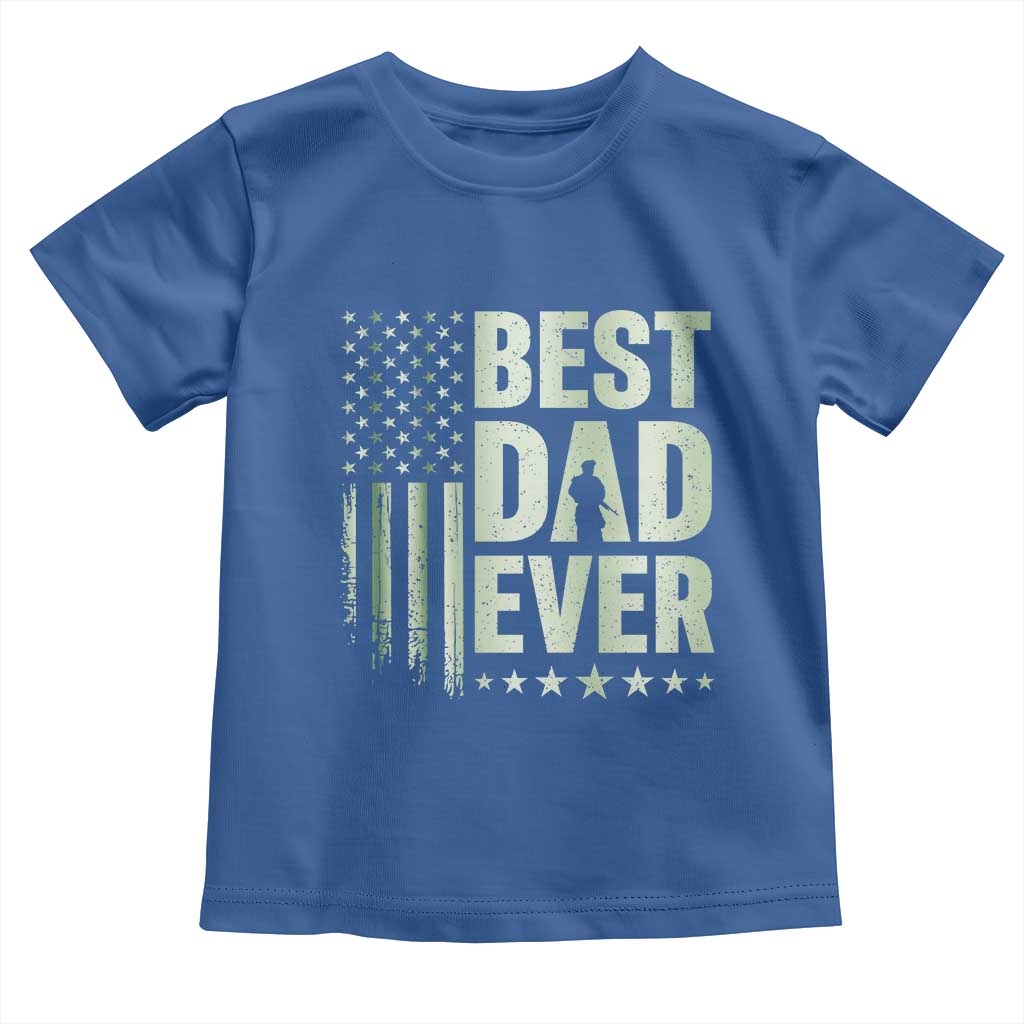 Best Dad Ever Toddler T Shirt Military Camo American Flag Father's Day