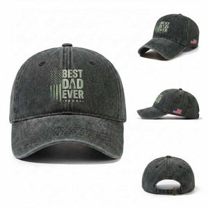 Best Dad Ever Washed Cotton Baseball Cap Military Camo American Flag Father's Day
