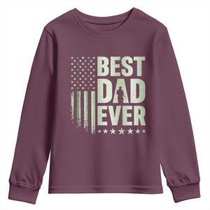 Best Dad Ever Youth Sweatshirt Military Camo American Flag Father's Day