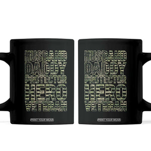 Husband Daddy Protector Hero Veteran Coffee Mug Father's Day American Flag Camouflage