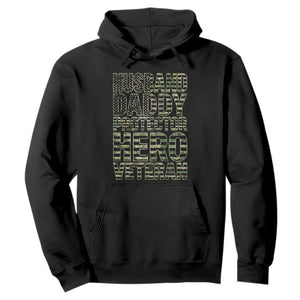 Husband Daddy Protector Hero Veteran Hoodie Father's Day American Flag Camouflage