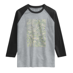 Husband Daddy Protector Hero Veteran Raglan Shirt Father's Day American Flag Camouflage