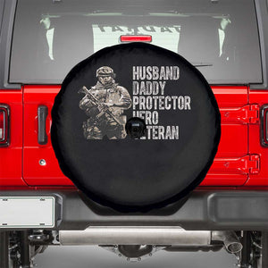 Husband Daddy Protector Hero Veteran Spare Tire Cover Patriotic American Flag Camo Father's Day
