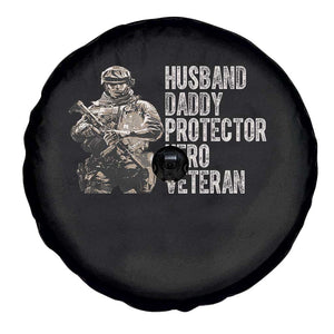 Husband Daddy Protector Hero Veteran Spare Tire Cover Patriotic American Flag Camo Father's Day