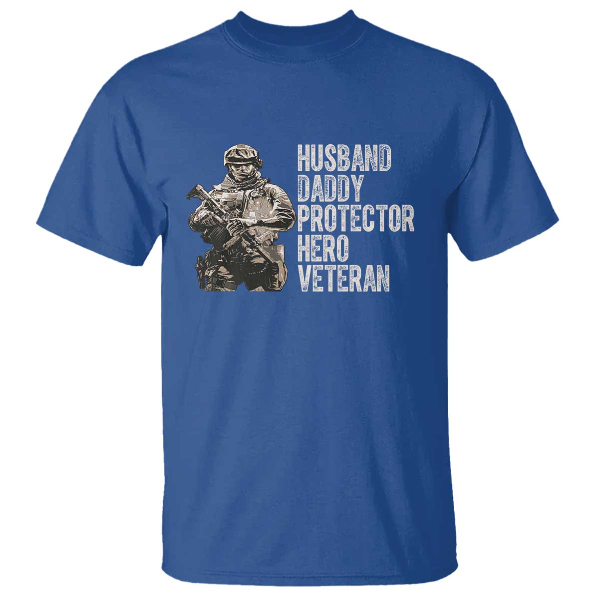 Husband Daddy Protector Hero Veteran T Shirt Patriotic American Flag Camo Father's Day