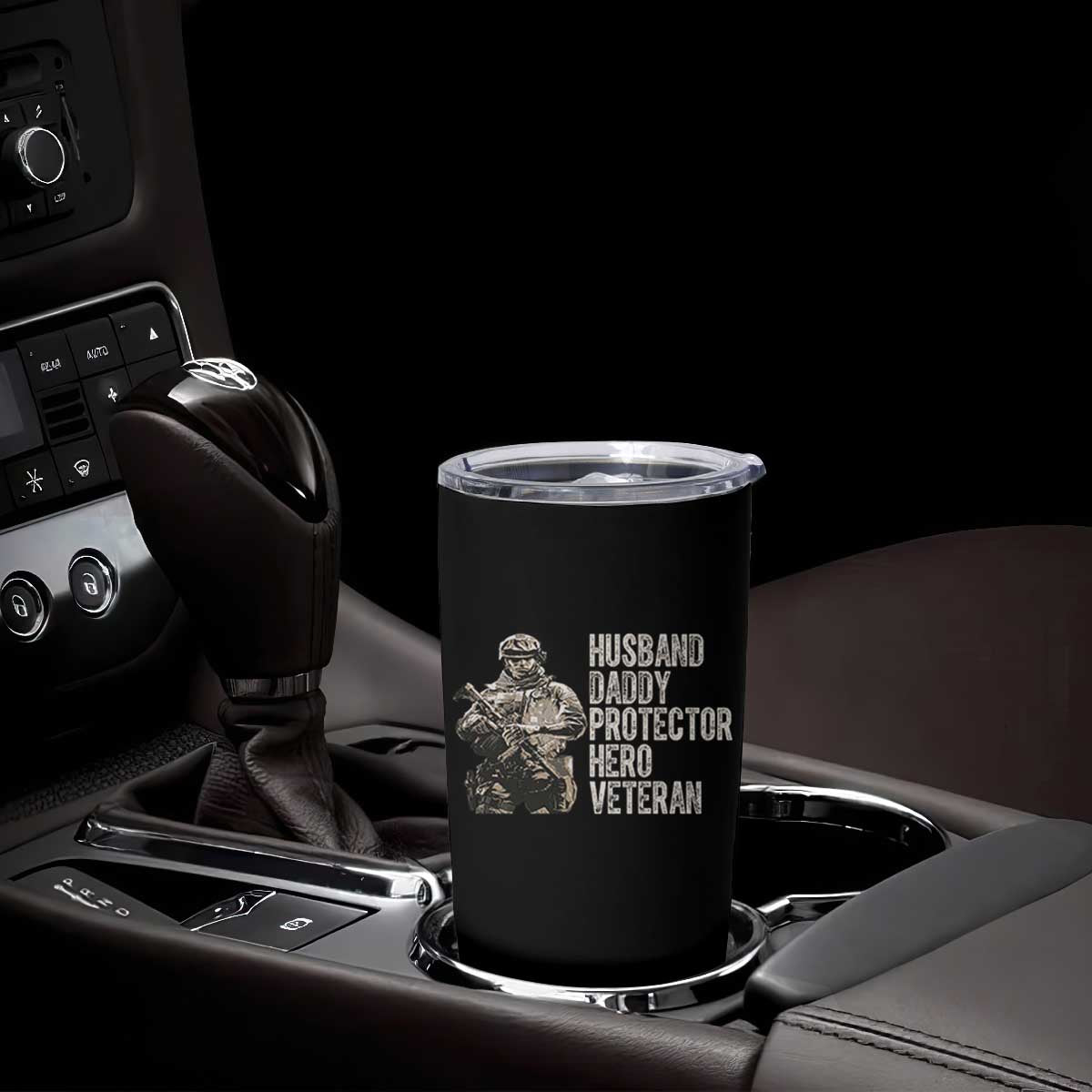 Husband Daddy Protector Hero Veteran Tumbler Cup Patriotic American Flag Camo Father's Day