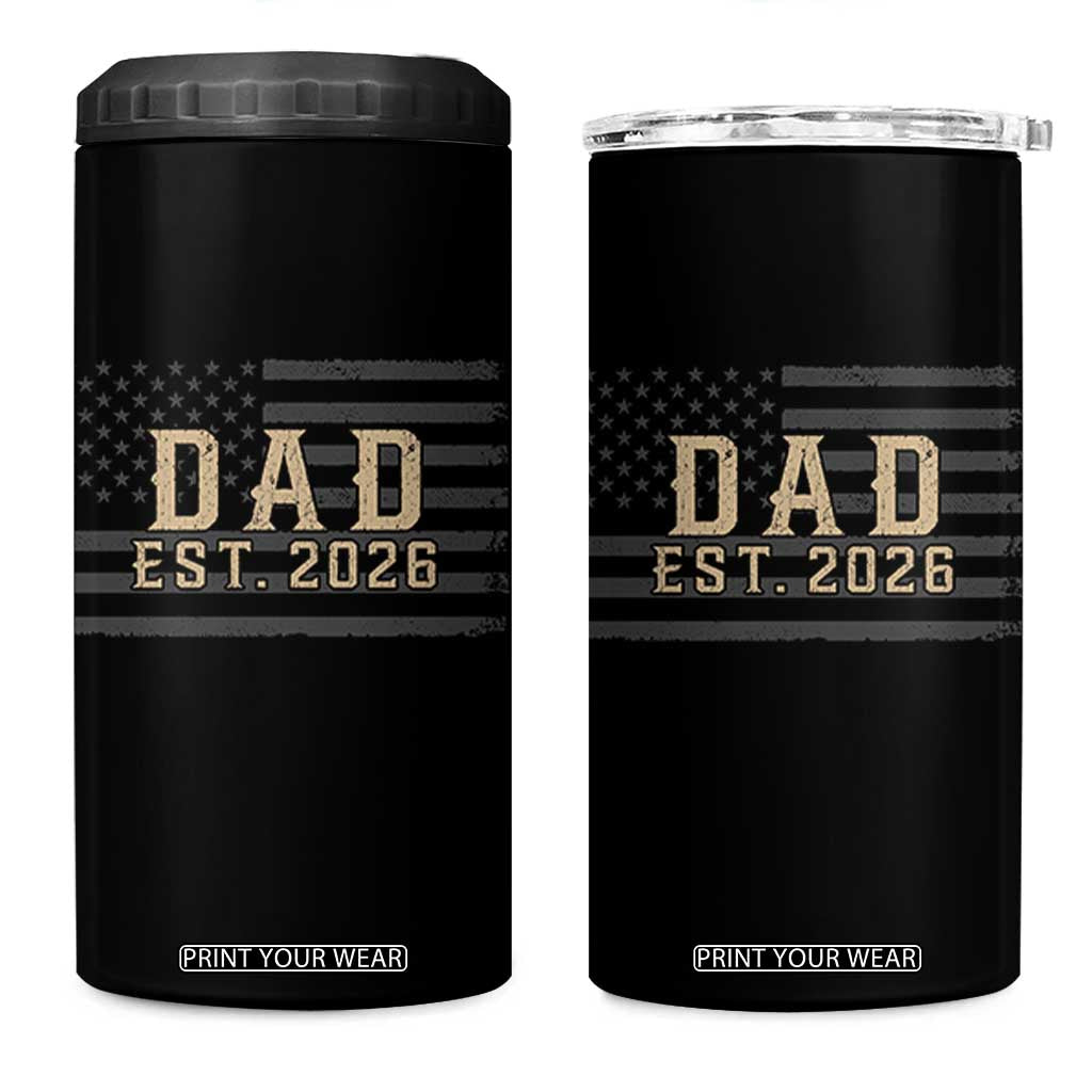 Dad Est 2026 4 in 1 Can Cooler Tumbler Promoted to Daddy New Dad