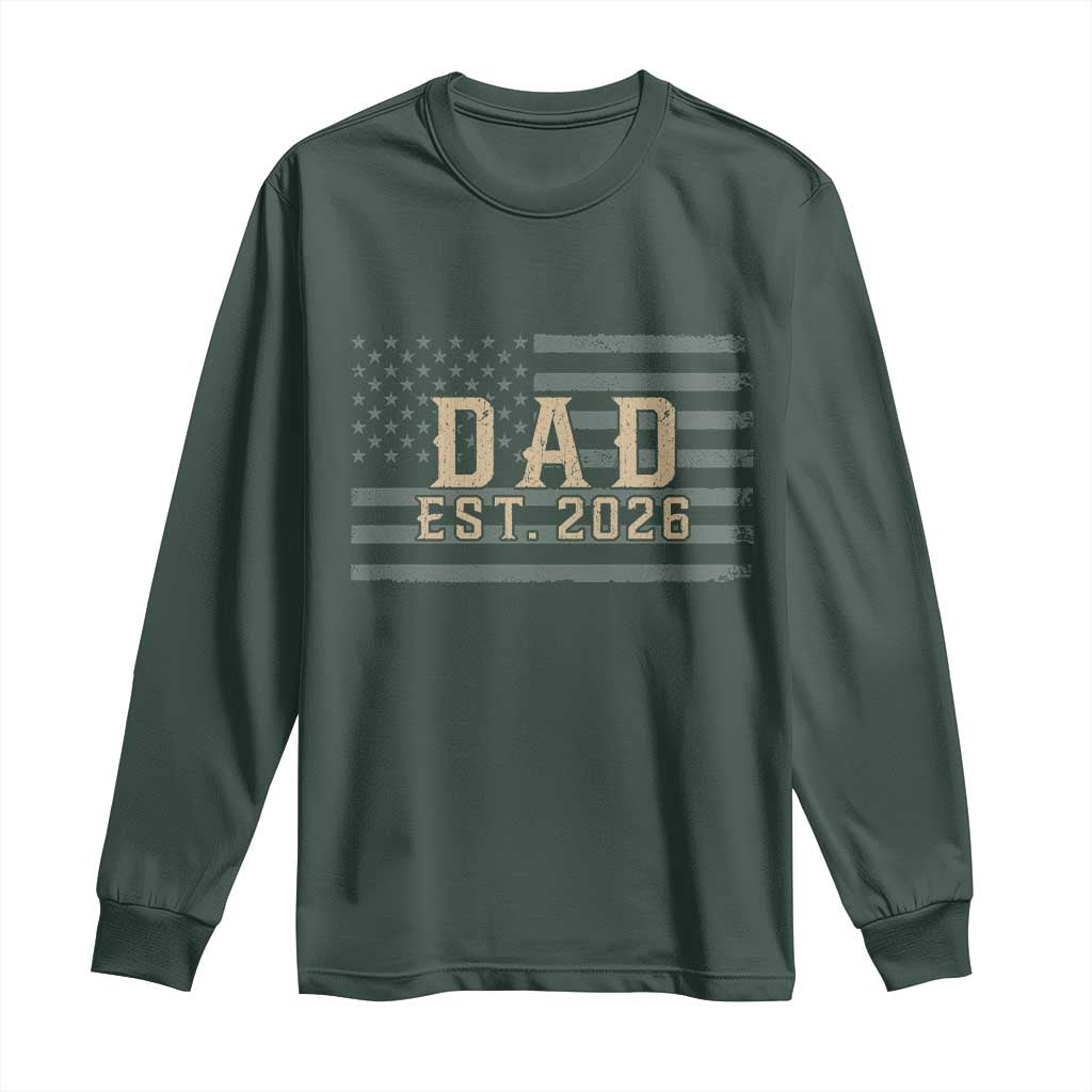 Dad Est 2026 Long Sleeve Shirt Promoted to Daddy New Dad