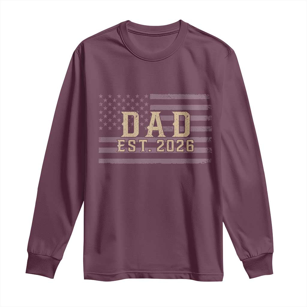 Dad Est 2026 Long Sleeve Shirt Promoted to Daddy New Dad