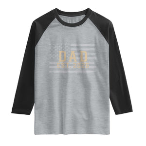 Dad Est 2026 Raglan Shirt Promoted to Daddy New Dad TS14 Heather Gray Black Print Your Wear