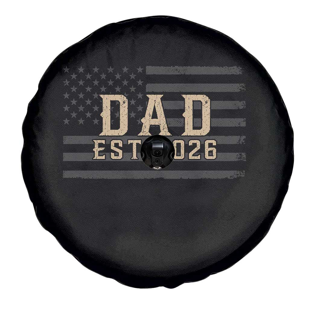 Dad Est 2026 Spare Tire Cover Promoted to Daddy New Dad TS14 Print Your Wear