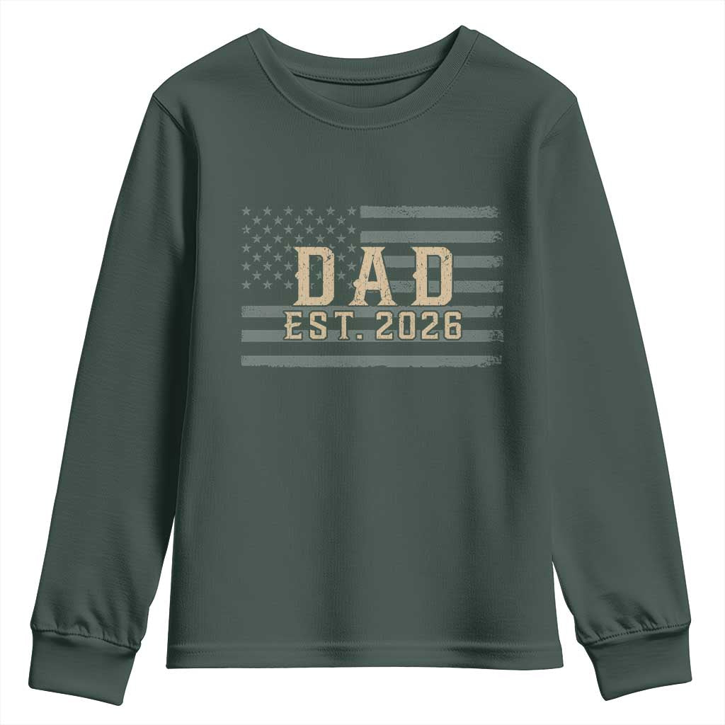 Dad Est 2026 Youth Sweatshirt Promoted to Daddy New Dad