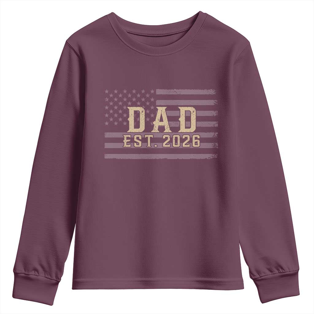 Dad Est 2026 Youth Sweatshirt Promoted to Daddy New Dad