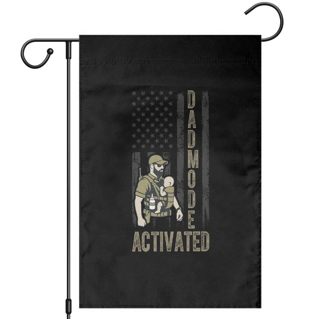 Dad Mode Activated Garden Flag Tactical Baby Carrier Military Father Amerian Flag TS14 Black Print Your Wear