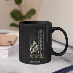Dad Mode Activated Coffee Mug Tactical Baby Carrier Military Father Amerian Flag