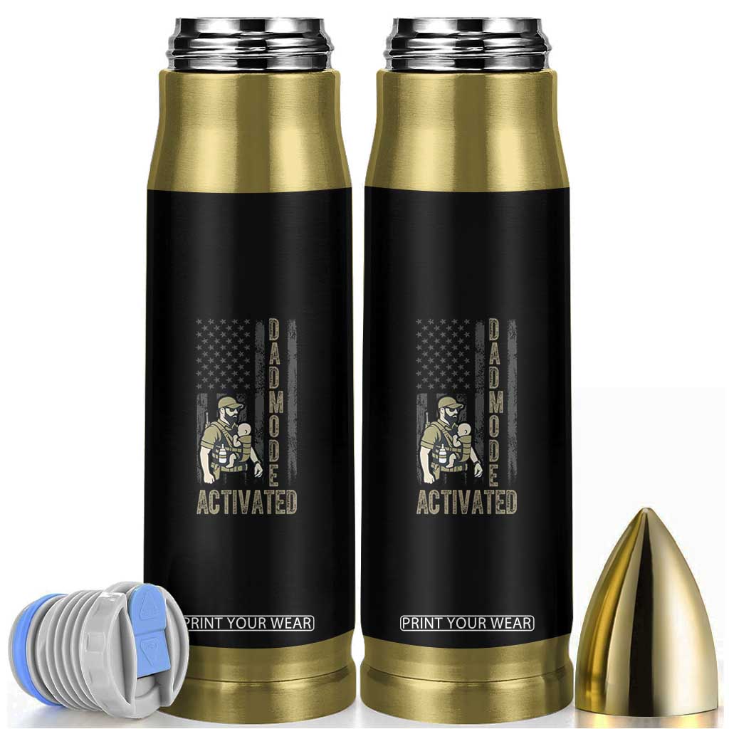 Dad Mode Activated Bullet Tumbler Tactical Baby Carrier Military Father Amerian Flag TS14 Black Print Your Wear