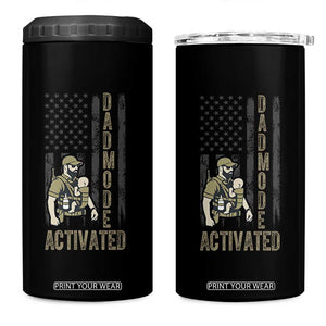 Dad Mode Activated 4 in 1 Can Cooler Tumbler Tactical Baby Carrier Military Father Amerian Flag