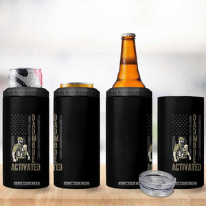 Dad Mode Activated 4 in 1 Can Cooler Tumbler Tactical Baby Carrier Military Father Amerian Flag