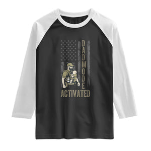 Dad Mode Activated Raglan Shirt Tactical Baby Carrier Military Father Amerian Flag