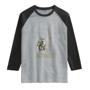 Dad Mode Activated Raglan Shirt Tactical Baby Carrier Military Father Amerian Flag