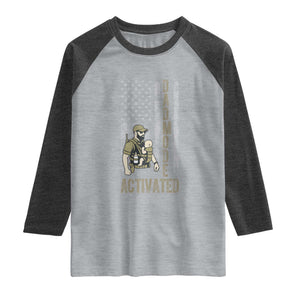 Dad Mode Activated Raglan Shirt Tactical Baby Carrier Military Father Amerian Flag