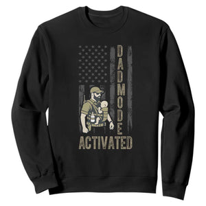 Dad Mode Activated Sweatshirt Tactical Baby Carrier Military Father Amerian Flag