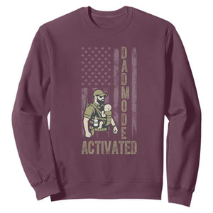 Dad Mode Activated Sweatshirt Tactical Baby Carrier Military Father Amerian Flag