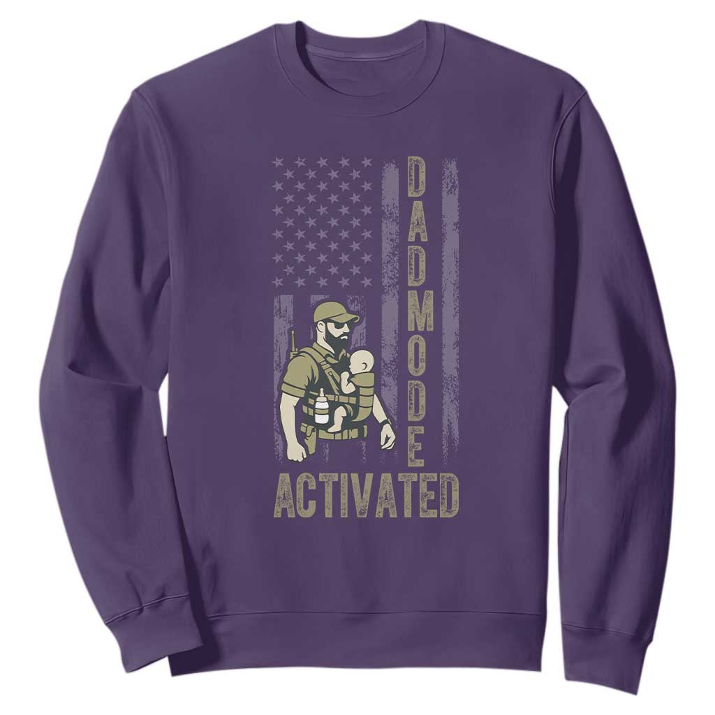 Dad Mode Activated Sweatshirt Tactical Baby Carrier Military Father Amerian Flag