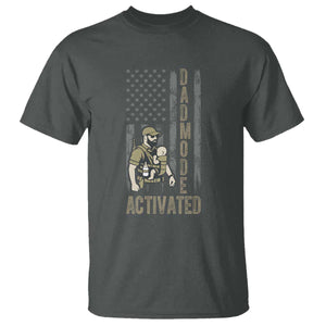 Dad Mode Activated T Shirt Tactical Baby Carrier Military Father Amerian Flag TS14 Dark Heather Print Your Wear
