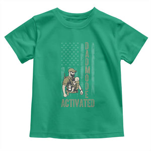 Dad Mode Activated Toddler T Shirt Tactical Baby Carrier Military Father Amerian Flag