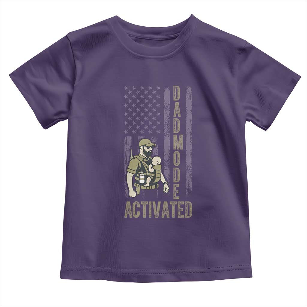 Dad Mode Activated Toddler T Shirt Tactical Baby Carrier Military Father Amerian Flag