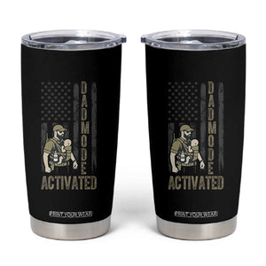 Dad Mode Activated Tumbler Cup Tactical Baby Carrier Military Father Amerian Flag