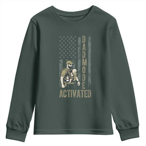 Dad Mode Activated Youth Sweatshirt Tactical Baby Carrier Military Father Amerian Flag