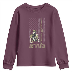 Dad Mode Activated Youth Sweatshirt Tactical Baby Carrier Military Father Amerian Flag