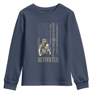 Dad Mode Activated Youth Sweatshirt Tactical Baby Carrier Military Father Amerian Flag