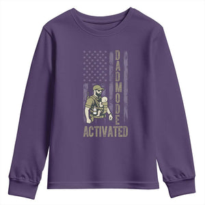 Dad Mode Activated Youth Sweatshirt Tactical Baby Carrier Military Father Amerian Flag