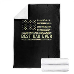 Best Dad Ever Throw Blanket Military Dad American Flag Camo