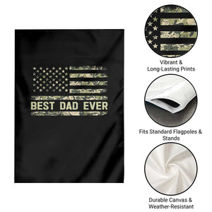 Best Dad Ever Garden Flag Military Dad American Flag Camo