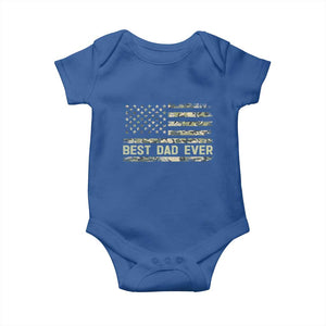 Best Dad Ever Baby Onesie Military Dad American Flag Camo