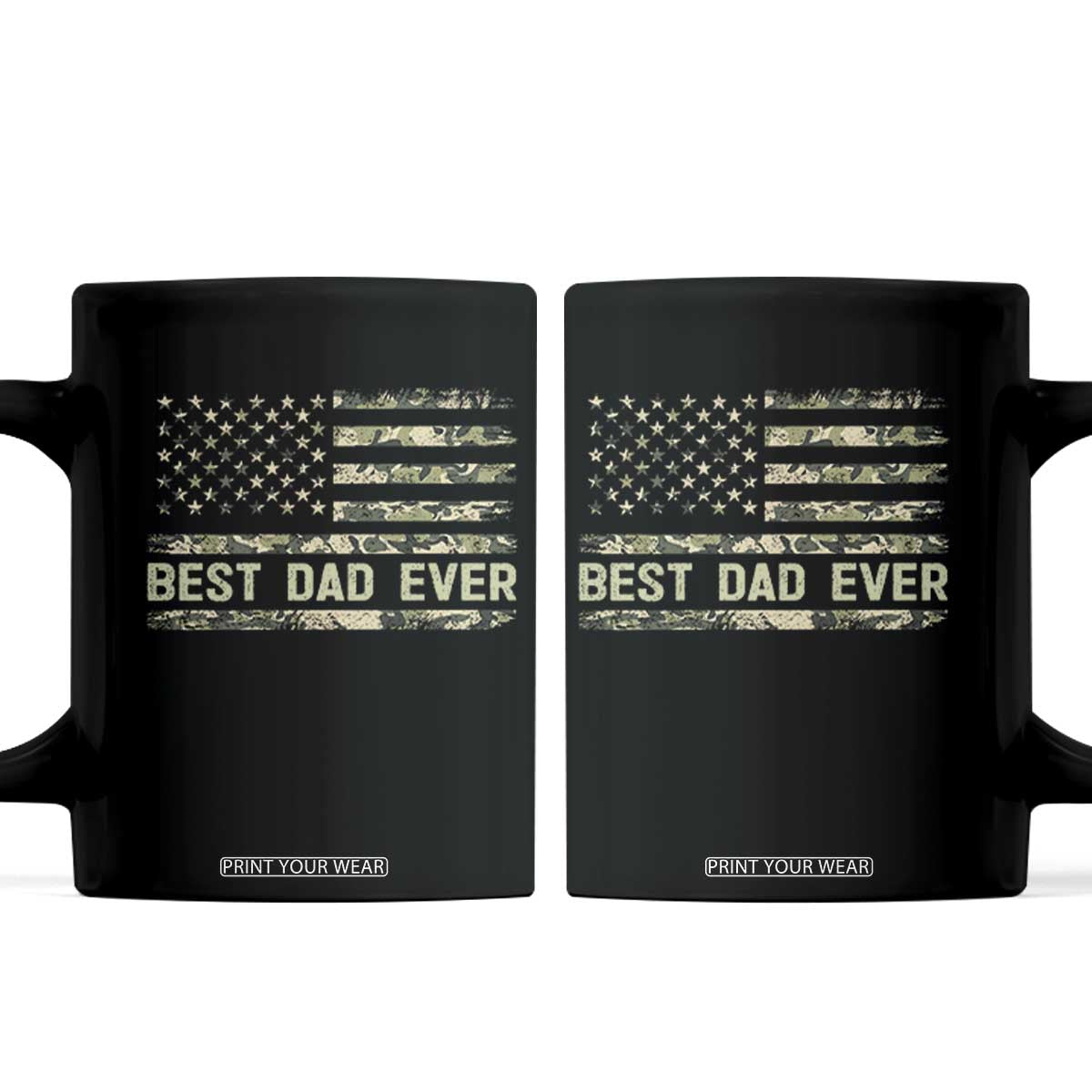 Best Dad Ever Coffee Mug Military Dad American Flag Camo