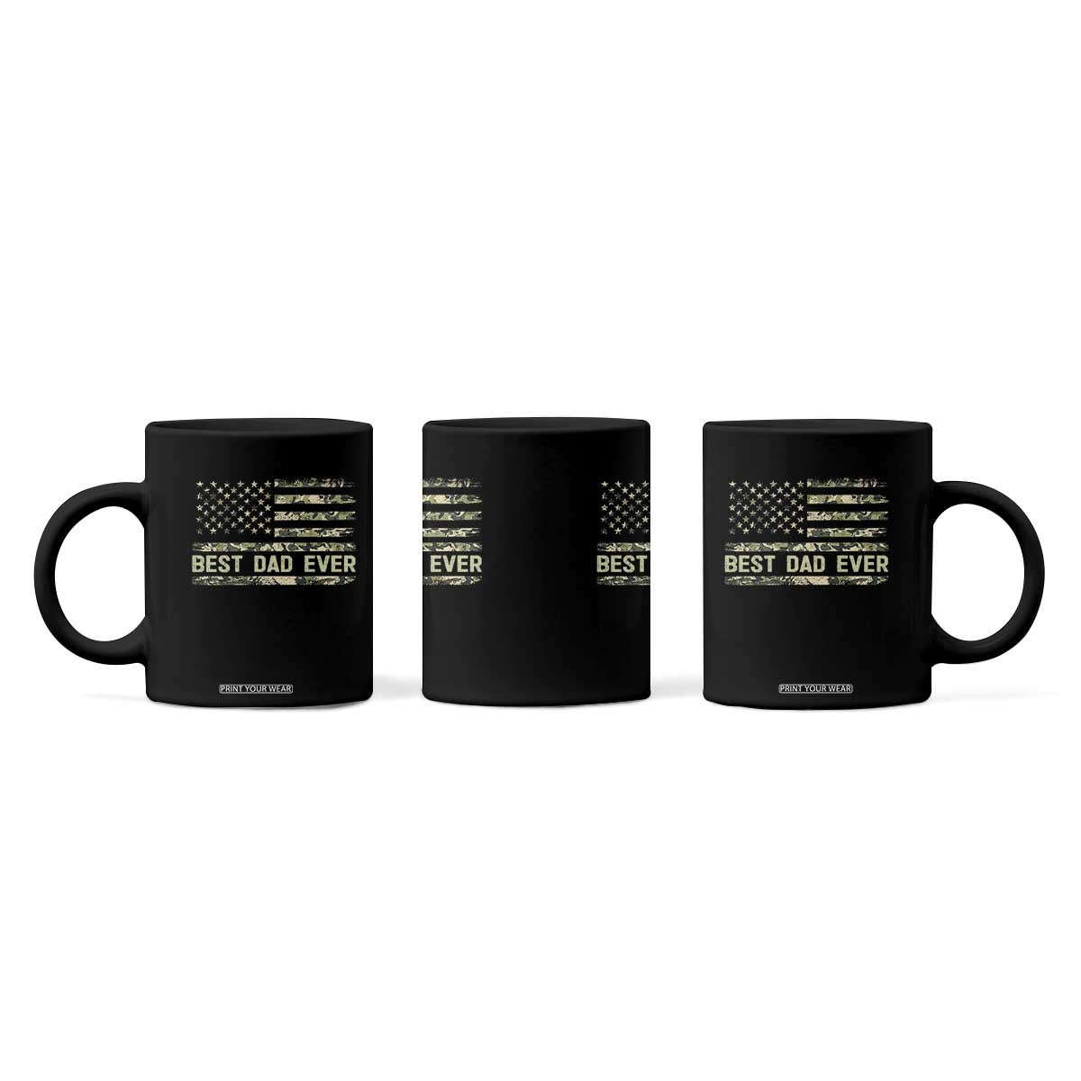 Best Dad Ever Coffee Mug Military Dad American Flag Camo